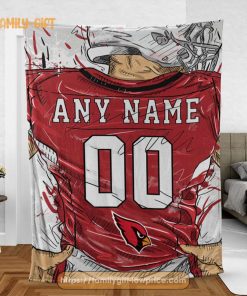 Cute Blanket Arizona Cardinals Blanket - Personalized Blankets with Names - Custom NFL Jersey 1