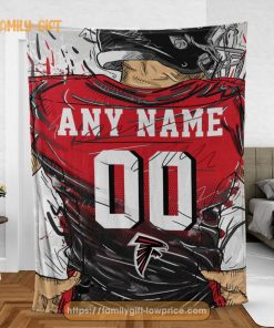 Cute Blanket Atlanta Falcons Blanket – Personalized Blankets with Names – Custom NFL Jersey