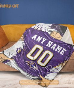 Cute Blanket Baltimore Ravens Blanket - Personalized Blankets with Names - Custom NFL Jersey 2