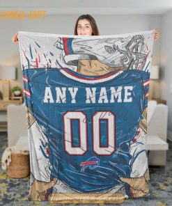 Custom Buffalo Bills Blanket – Personalized NFL Jersey Blanket with Name & Number 1