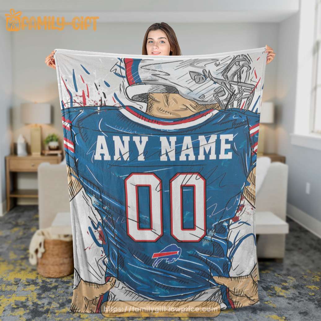 Cute Blanket Buffalo Bills Jersey NFL Blanket - Personalized Blankets with  Names - Custom NFL Jersey - Gifts From The Heart At Prices You'll Love