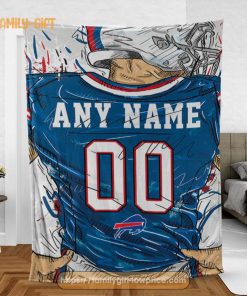 Cute Blanket Buffalo Bills Blanket – Personalized Blankets with Names – Custom NFL Jersey