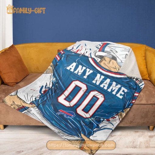 Custom Buffalo Bills Blanket – Personalized NFL Jersey Blanket with Name & Number