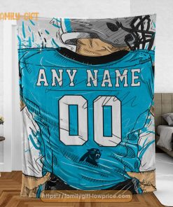 Cute Blanket Carolina Panthers Blanket – Personalized Blankets with Names – Custom NFL Jersey