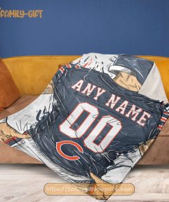 Custom Chicago Bears Blanket – Personalized NFL Jersey Blanket with Name & Number 1