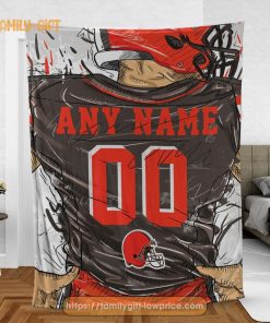 Cute Blanket Cleveland Browns Blanket – Personalized Blankets with Names – Custom NFL Jersey