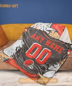 Custom Cleveland Browns Blanket – Personalized NFL Jersey Blanket with Name & Number 2