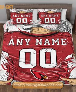 Personalised Football Gift Cute Bed Sets Arizona Cardinals Jersey NFL Football Bedding Set for Fan