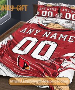 Jersey Cardinals Arizona NFL Bedding Sets, Arizona Cardinals Football Jersey, Cute Bed Sets Custom Name Number