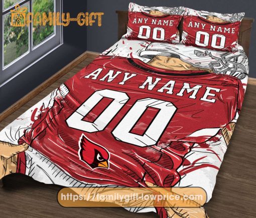 Arizona Cardinals NFL Bedding Set – Custom Football Jersey with Name and Number