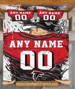 Personalised Football Gift Cute Bed Sets Atlanta Falcons Jersey NFL Football Bedding Set for Fan