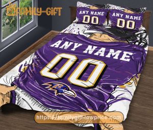 Baltimore Ravens NFL Bedding Set – Custom Jersey with Name and Number