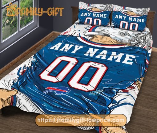 Buffalo Bills NFL Bedding Set – Custom Jersey with Name and Number