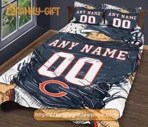 Chicago Bears NFL Bedding Set – Custom Jersey with Name and Number