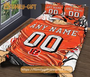 Cincinnati Bengals NFL Bedding Set – Custom Jersey with Name and Number