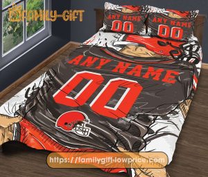 Cleveland Browns NFL Bedding Set – Custom Jersey with Name and Number