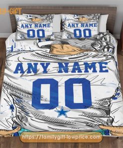 Personalised Football Gift Cute Bed Sets Dallas Cowboys Jersey NFL Football Bedding Set for Fan