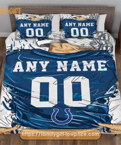 Personalised Football Gift Cute Bed Sets Indianapolis Colts Jersey NFL Football Bedding Set for Fan
