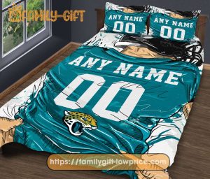 Jacksonville Jaguars NFL Bedding Set – Custom Jersey with Name and Number