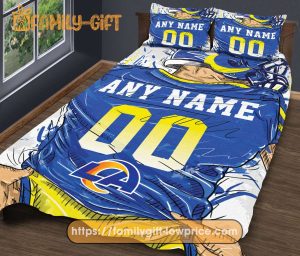 Los Angeles Rams NFL Bedding Set – Custom Jersey with Name and Number