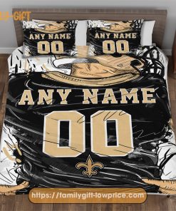 Personalised Football Gift Cute Bed Sets New Orleans Saints Jersey NFL Football Bedding Set for Fan