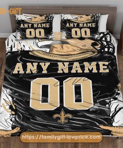 New Orleans Saints NFL Bedding Set – Custom Jersey with Name and Number 1