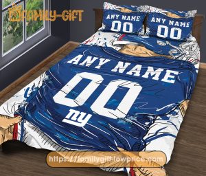 New York Giants NFL Bedding Set – Custom Jersey with Name and Number