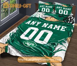 New York Jets NFL Bedding Set – Custom Jersey with Name and Number