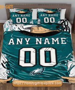 Personalised Football Gift Cute Bed Sets Philadelphia Eagles Jersey NFL Football Bedding Set for Fan