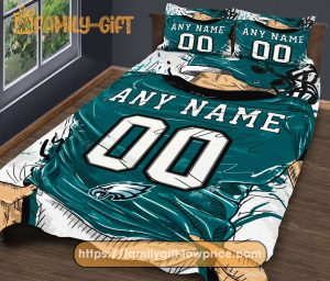 Philadelphia Eagles NFL Bedding Set – Custom Jersey with Name and Number