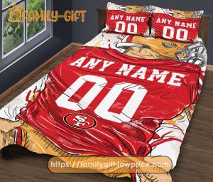 San Francisco 49ers NFL Bedding Set – Custom Jersey with Name and Number