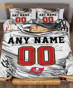Personalised Football Gift Cute Bed Sets Tampa Bay Buccaneers Jersey NFL Football Bedding Set for Fan