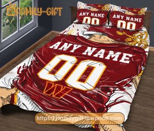 Custom Washington Commanders Jersey Bedding Set – Perfect NFL Gift with Name and Number