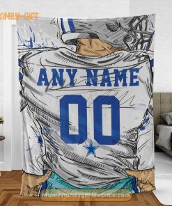 Cute Blanket Dallas Cowboys Blanket – Personalized Blankets with Names – Custom NFL Jersey