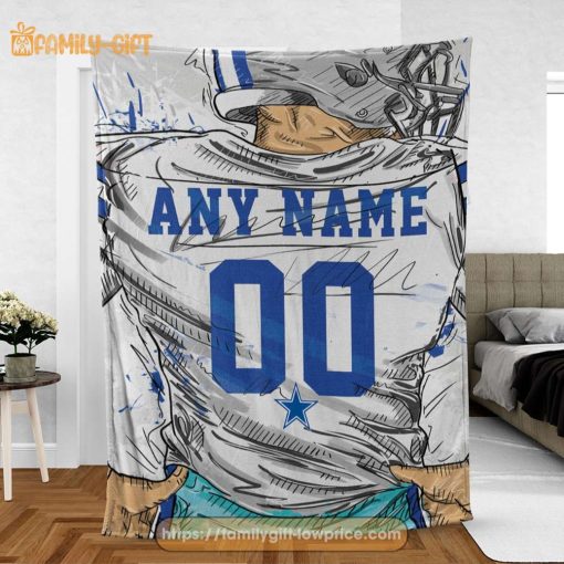 Custom Dallas Cowboys Blanket – Personalized NFL Jersey Blanket with Name & Number