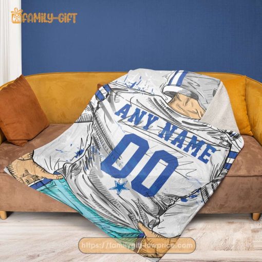 Custom Dallas Cowboys Blanket – Personalized NFL Jersey Blanket with Name & Number