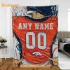 Custom Denver Broncos Blanket – Personalized NFL Jersey Blanket with Name & Number