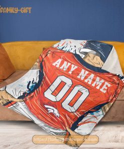 Custom Denver Broncos Blanket – Personalized NFL Jersey Blanket with Name & Number 2