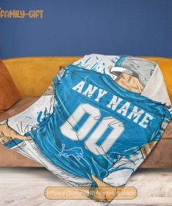 Cute Blanket Detroit Lions Blanket - Personalized Blankets with Names - Custom NFL Jersey 2