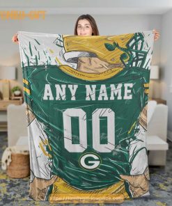 Cute Blanket Green Bay Packers Jersey NFL Blanket - Personalized Blankets  with Names - Custom NFL Jersey - Gifts From The Heart At Prices You'll Love