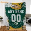 Cute Blanket Green Bay Packers Blanket – Personalized Blankets with Names – Custom NFL Jersey