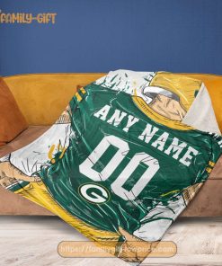 Custom Green Bay Packers Blanket – Personalized NFL Jersey Blanket with Name & Number 2