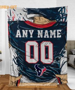 Cute Blanket Houston Texans Blanket – Personalized Blankets with Names – Custom NFL Jersey
