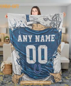 Cute Blanket Indianapolis Colts Blanket - Personalized Blankets with Names - Custom NFL Jersey 1