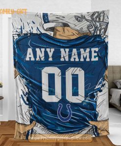 Cute Blanket Indianapolis Colts Blanket – Personalized Blankets with Names – Custom NFL Jersey