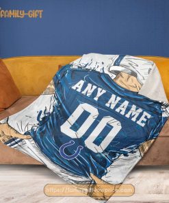 Cute Blanket Indianapolis Colts Blanket - Personalized Blankets with Names - Custom NFL Jersey 2