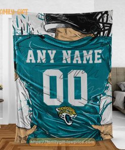 Cute Blanket Jacksonville Jaguar Blanket - Personalized Blankets with Names - Custom NFL Jersey