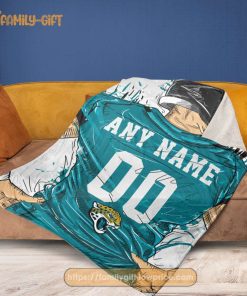 Cute Blanket Jacksonville Jaguar Blanket - Personalized Blankets with Names - Custom NFL Jersey 1