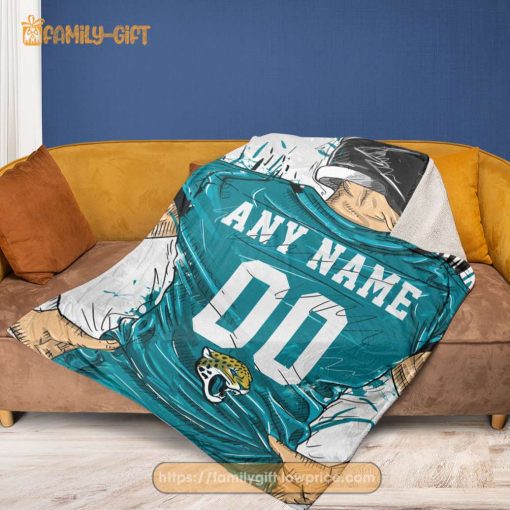 Cute Blanket Jacksonville Jaguar Blanket – Personalized Blankets with Names – Custom NFL Jersey