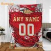 Personalized Kansas City Chiefs Blanket – Custom NFL Jersey Design with Any Name & Number